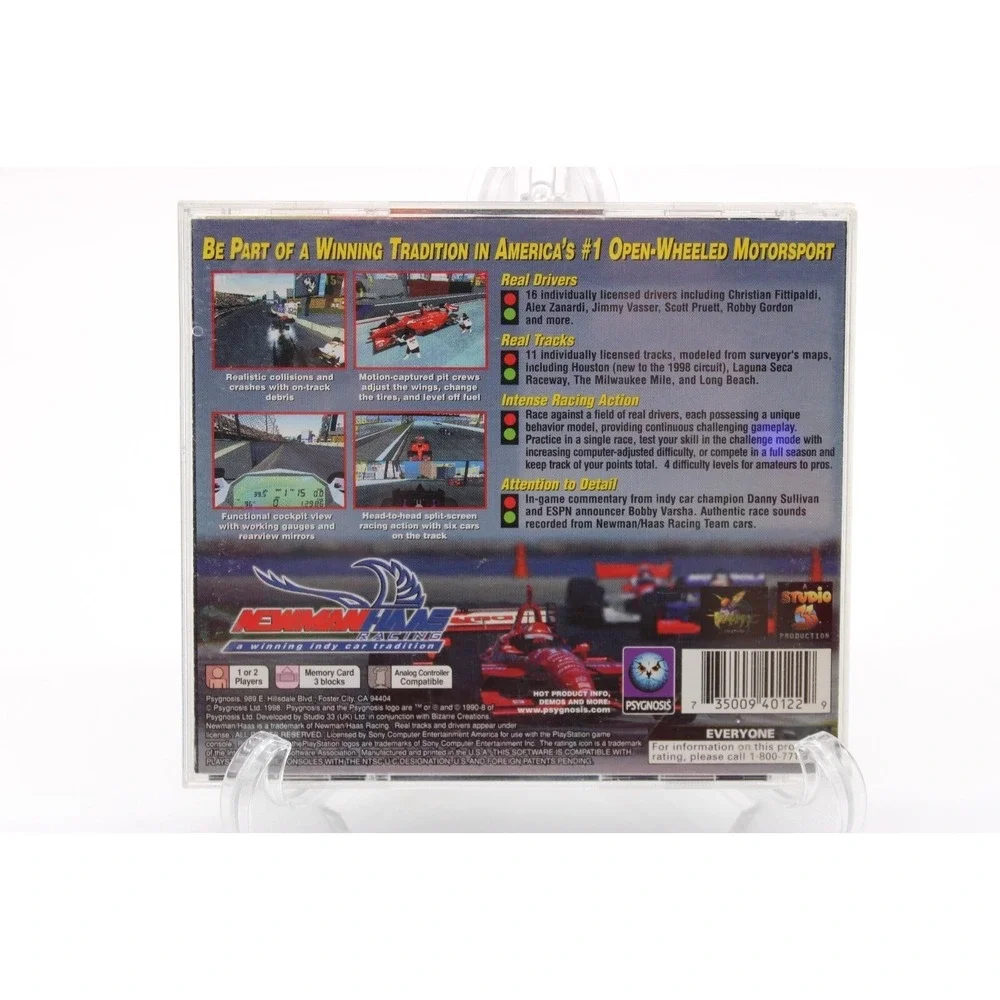 Newman Haas Racing PS1 PlayStation 1 PSX 1998 Manual + Reg Card Complete